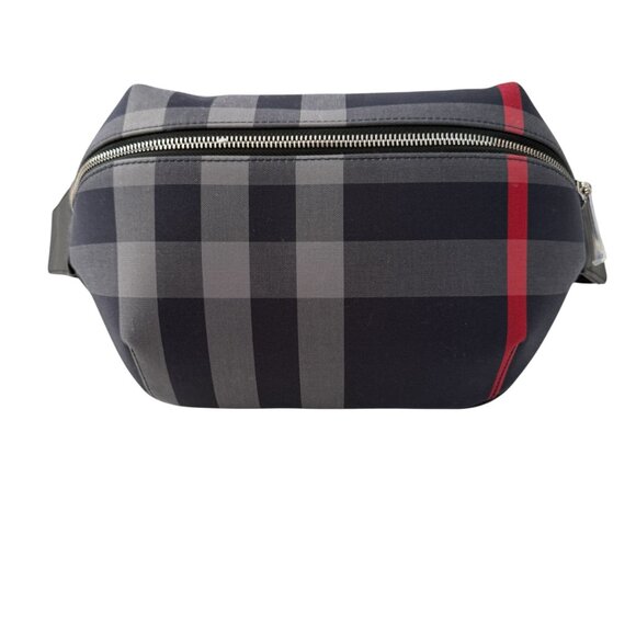 Burberry Navy Grey IP Check Canvas Leather MD Sonny Belt Bag - Picture 5 of 16